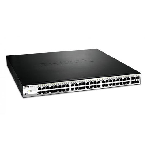 D-LINK DGS-1210-52MP SWITCH GESTITO 8 x 10/100/1000 (PoE+) + 40 x 10/100/1000 (PoE) + 4 x SFP PoE+ (370 W) MONTABILE SU RACK