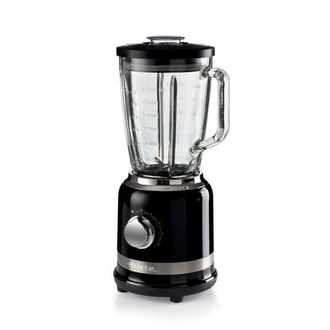 Ariete 585 Frullatore Moderna, 1000W, Capacità 1,5 L, 4 velocità + Funzione Pulse, Tazza in vetro graduata, 4 lame in acciaio inox, Nero