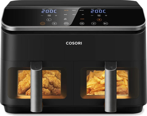 Cosori Dual Basket Chef Edition Heiluftfritteuse 8,5 l Doppelkorb 1750 W schwarz