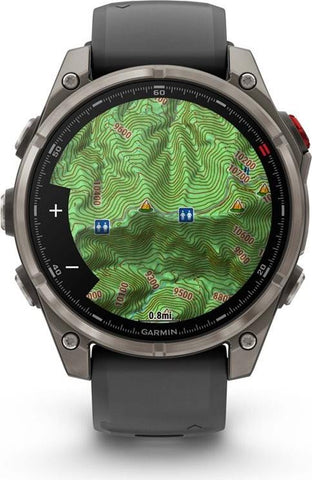 Garmin Fenix 8 Pro - 47 mm - Titan - Sportuhr mit Riemen - Silikon - graphite/black - Handgelenkgre: 125-208 mm - Anzeige 3.556 cm (1.4") (010-03198-11)