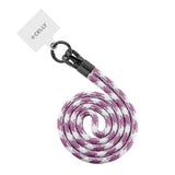 CELLY FREEDOM LACET LACCIO DA COLLO PER SMARTPHONE CON GANCI IN METALLO REMOVIBILI BADGE IN TPU INCLUSO VIOLA BIANCO