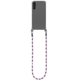 CELLY FREEDOM LACET LACCIO DA COLLO PER SMARTPHONE CON GANCI IN METALLO REMOVIBILI BADGE IN TPU INCLUSO VIOLA BIANCO