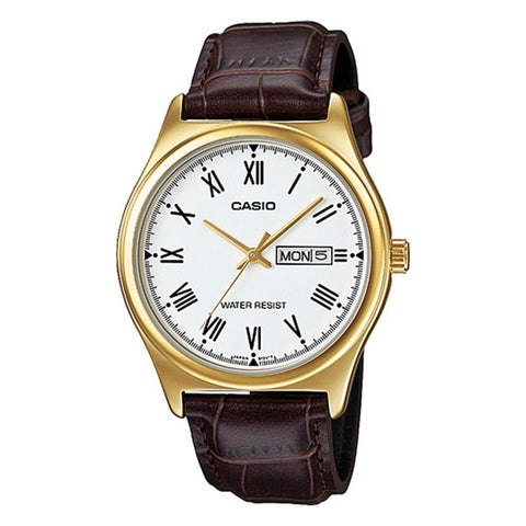 Casio Collection Orologio Mod. Day Date Gold Romans, Leather ***