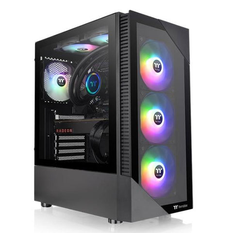 THERMALTAKE VIEW 200 TG ARGB CASE MID TOWER MINI-ITX MICRO-ATX ATX PANNELLO FRONTALE E LATERALE IN VETRO TEMPERATO2xUSB-A 3.0 3xVENTOLE 120MM ARGB BLACK
