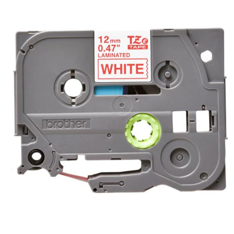 BROTHER TZE232 NASTRO PER ETICHETTATRICE 12MM COLORE WHITE SCRITTA RED