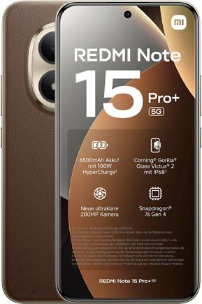Xiaomi Redmi Note 15 Pro+ 5G Smartphone 256GB 8GB RAM 200MP Mocha Brown