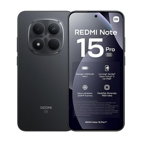 Xiaomi Redmi Note 15 Pro 5G Smartphone 8GB RAM 512GB Dual-SIM Schwarz