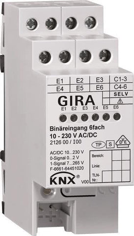 Binreingang 6f. KNX 10-230V CA/CC 212600 (212600)