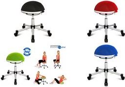Topstar Fitness-Hocker "Sitness Half Ball", blau Sitzhhe: 530 - 660 mm, Sitzdurchmesser: 400 mm, stufenlos - 1 Stck (SH17 BB6)