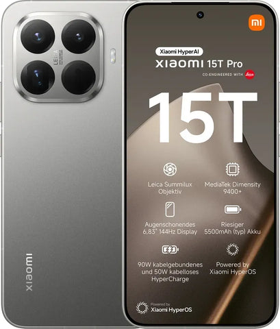 Xiaomi 15T Pro Gray - 5G Smartphone, 512 GB Speicher, 12 GB RAM, 6.83" AMOLED, 144Hz (MZB0KUUEU)