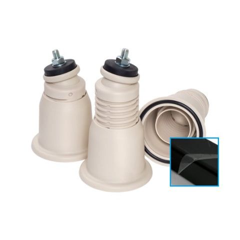 ARTIPLASTIC 0503 PRS-B Kit 4 Supporti a Cono Regolabili in PVC - Nero