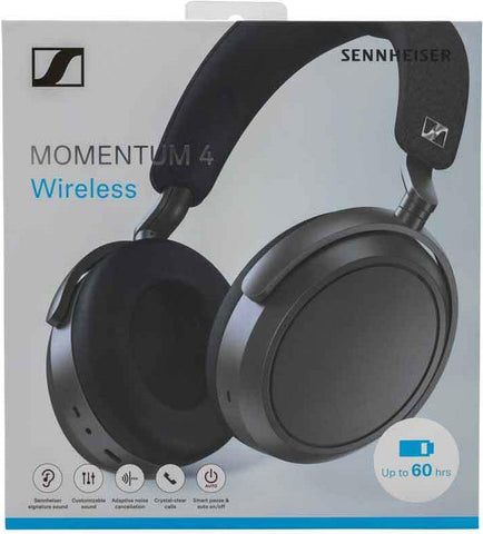 Sennheiser MOMENTUM 4 - Kopfhrer mit Mikrofon - ohrumschlieend - Bluetooth - kabellos, kabelgebunden - aktive Rauschunterdrckung - 2,5 mm Stecker - Graphite (700383)