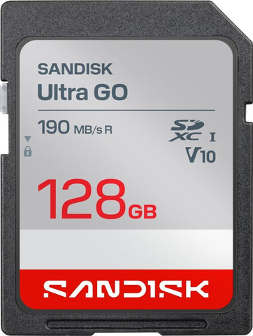 SanDisk Ultra GO SDXC 128 GB Speicherkarte UHS-I bis 190 MB/s V10 U3