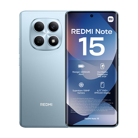 Xiaomi Redmi Note 15 4G NFC 17,2 cm (6,77") AMOLED Dual-SIM Helio G99 128 GB 6 GB RAM Android Glacier Blue EU