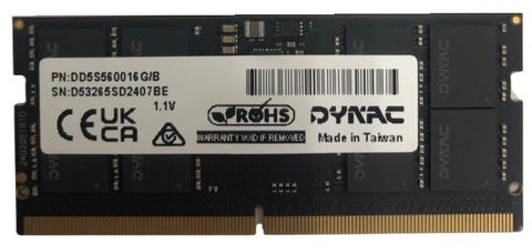 DYNACARD DD5S560016G/S MEMORIA RAM 16GB 5.600MHz TIPOLOGIA SO-DIMM TECNOLOGIA DDR5