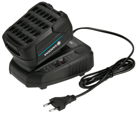 Gardena Starter-Set - Batterieladegert + Batterie - 4 Ah - fr ComfortCut 23/18V, 50/18V, 60/18V, EasyCut 23/18V (14908-20)