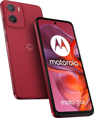 Motorola Moto G05 - 4G Smartphone - Dual-SIM - RAM 4GB / Interner Speicher 64GB - microSD slot - LCD-Anzeige - 6,67" - 1604 x 720 Pixel (90 Hz) - rear camera 50 MP - front camera 8 MP - Pflaumenrot (