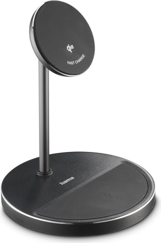 Hama Kabelloses Qi2-Ladegert, induktiv Schnellladen, 2in1-Ladestation, 15 W (00201738)