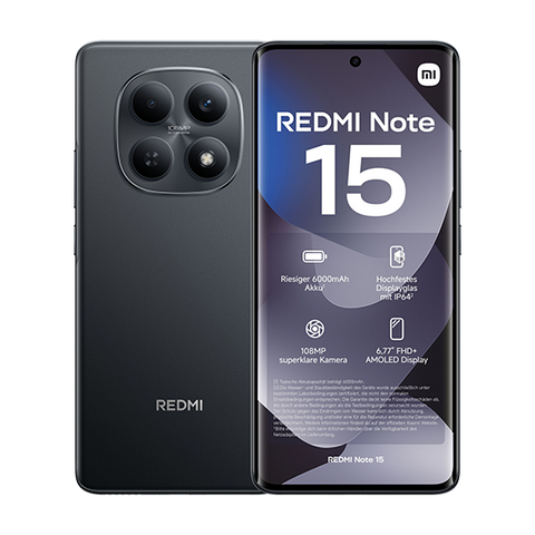Xiaomi Redmi Note 15 4G Dual Sim 6GB RAM 128GB - Black (MZB0M8GEU)