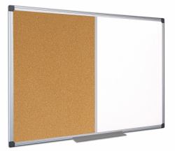 Bi-Office XA0502170 bacheca per appunti Interno Bianco, Legno Alluminio (Bi-Office Maya Combination Board Cork/Non Magnetic Whiteboard Aluminium Frame 1200x900mm - XA0502170 DD)