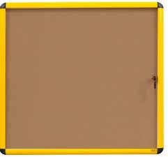 Bi-Office VT6301611511 bacheca per annunci Bacheca fissa Legno, Giallo Sughero (Bi-Office Ultrabrite Cork Noticeboard Display Case Lockable Yellow Aluminium Frame 9 x A4 - VT6301611511 DD)