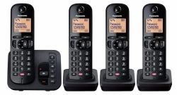 Panasonic KX-TGC264EB telefono Telefono DECT Identificatore di chiamata Nero (PANASONIC KX-TGC264EB DECT QUAD) - Versione UK