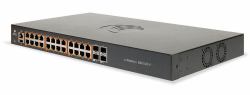 cnMatrix EX1028-P, - Intelligent Ethernet PoE+ - Switch, 24 1Gbps and 4 1Gbps SFP fiber ports - no power cord. Enterprise-grade - Warranty: 60M
