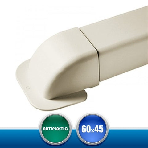 0609CM Curva a Muro per Canaline Installazione Climatizzatori - 60x45 mm