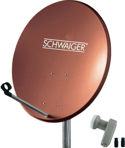 SCHWAIGER SAT Anlage 60 cm 2 Teilnehmer Twin-LNB Ziegel-Rot
