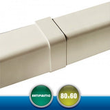 0804GC Giunto Coperchio per Canaline Installazione Climatizzatori - 80x60 mm