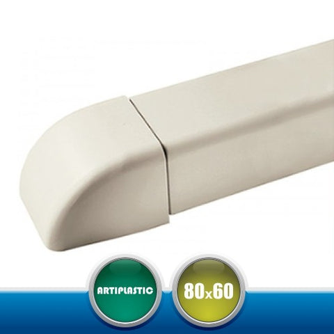 0808TT Tappo Terminale per Canaline Installazione Climatizzatori - 80x60 mm