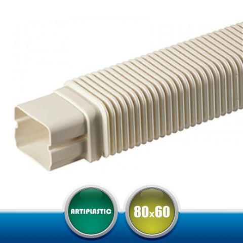 0811GF Giunto Flessibile per Canaline Installazione Climatizzatori - 80x60 mm