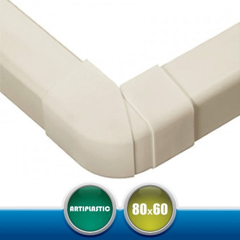 0821ER Angolo Esterno Regolabile per Canaline Installazione Climatizzatori - 80x60 mm