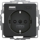 Gira Steckdose+USB Schwarz 2459005 (2459005)