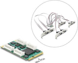 Delock Mini PCIe I/O full size Karte zu 8 x Seriell RS-232 DB9 mit Standard und Low Profile Slotblenden (95283)