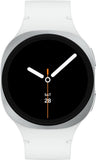 Samsung Galaxy Watch8 - 44 mm - silber - intelligente Uhr mit Sportband - Gummi - wei - Bandgre: M/L - Anzeige 3.7 cm (1.47") (SM-L330NZSADBT)