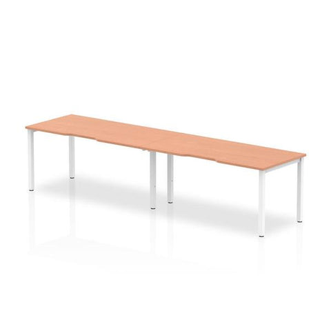 Dynamic Evolve Plus Single Row (Dynamic Evolve Plus 1600mm Single Row 2 Person Desk Beech Top White Frame BE348 DD)
