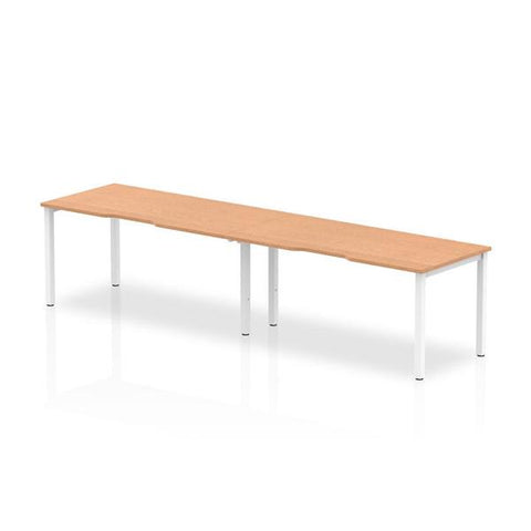 Dynamic Evolve Plus Single Row (Dynamic Evolve Plus 1400mm Single Row 2 Person Desk Oak Top White Frame BE355 DD)