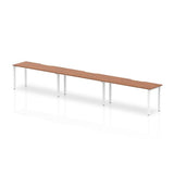 Dynamic Evolve Plus Single Row (Dynamic Evolve Plus 1400mm Single Row 3 Person Desk Walnut Top White Frame BE392 DD)