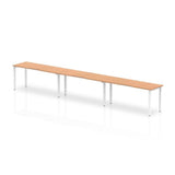 Dynamic Evolve Plus Single Row (Dynamic Evolve Plus 1200mm Single Row 3 Person Desk Oak Top White Frame BE400 DD)