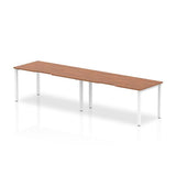 Dynamic Evolve Plus Single Row (Dynamic Evolve Plus 1600mm Single Row 2 Person Desk Walnut Top White Frame BE347 DD)