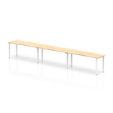 Dynamic Evolve Plus Single Row (Dynamic Evolve Plus 1400mm Single Row 3 Person Desk Maple Top White Frame BE394 DD)