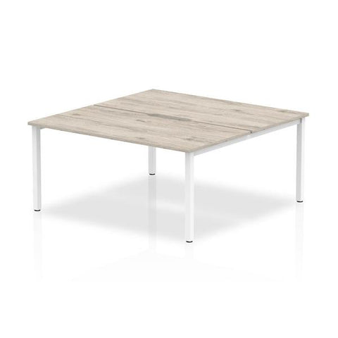 Dynamic Evolve Plus B2B (Dynamic Evolve Plus 1400mm B2B 2 Person Desk Grey Oak Top White Frame BE744 DD)