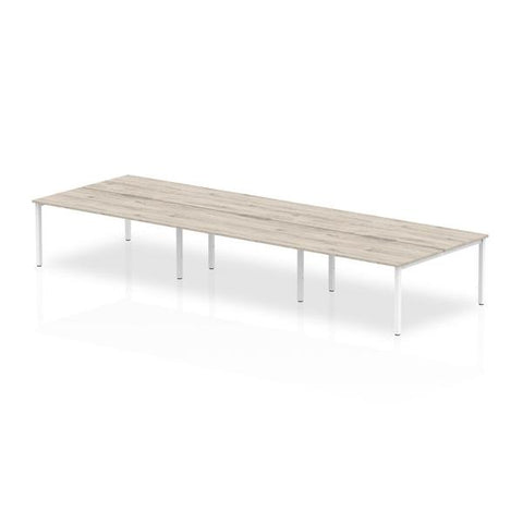 Dynamic Evolve Plus B2B (Dynamic Evolve Plus 1400mm B2B 6 Person Desk Grey Oak Top White Frame BE756 DD)