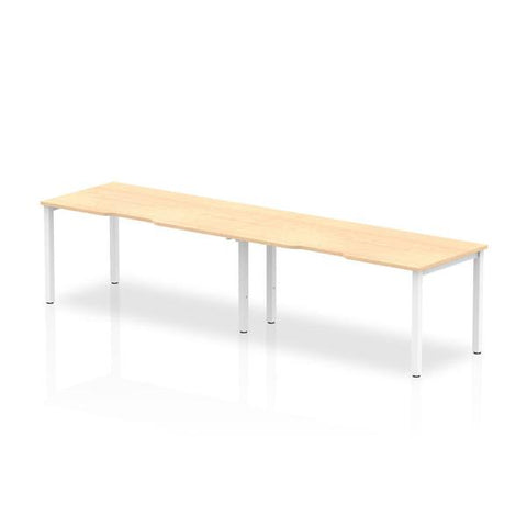 Dynamic Evolve Plus Single Row (Dynamic Evolve Plus 1600mm Single Row 2 Person Desk Maple Top White Frame BE349 DD)