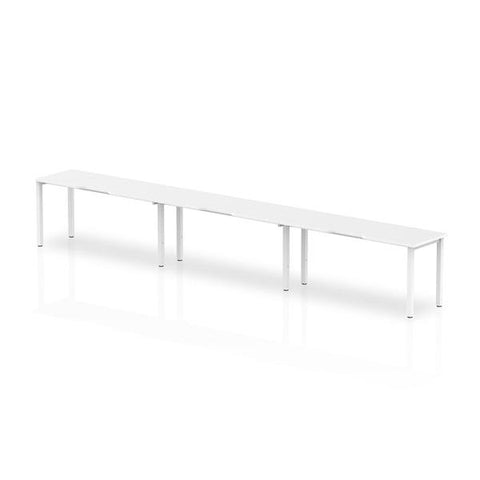 Dynamic Evolve Plus Single Row (Dynamic Evolve Plus 1200mm Single Row 3 Person Desk White Top White Frame BE396 DD)