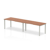 Dynamic Evolve Plus Single Row (Dynamic Evolve Plus 1600mm Single Row 2 Person Desk Walnut Top Silver Frame BE367 DD)