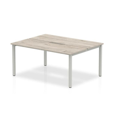 Dynamic Evolve Plus B2B (Dynamic Evolve Plus 1400mm B2B 2 Person Desk Grey Oak Top Silver Frame BE743 DD)