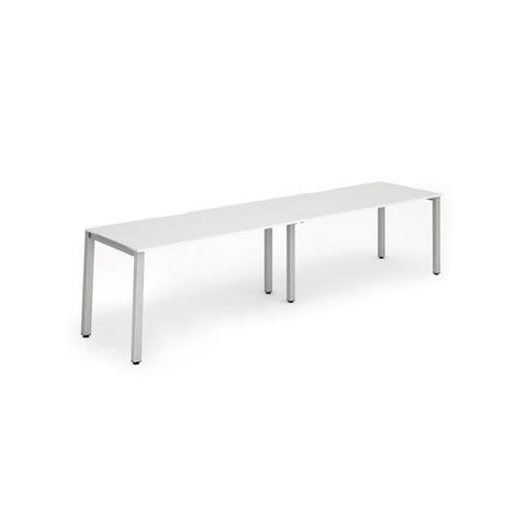 Dynamic Evolve Plus Single Row (Dynamic Evolve Plus 1200mm Single Row 2 Person Desk White Top Silver Frame BE376 DD)