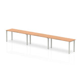 Dynamic Evolve Plus Single Row (Dynamic Evolve Plus 1600mm Single Row 3 Person Desk Oak Top Silver Frame BE410 DD)